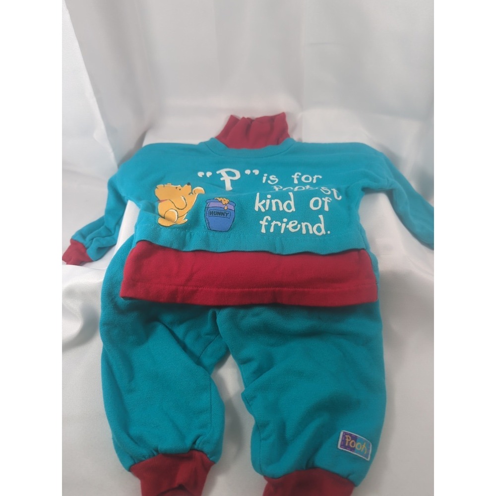 Vintage "P Is For Pooh The Best Kind Of Friend " Two Piece  Jogger Set Size 2T